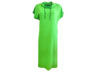 Zelené maxi šaty s kapucí - vel.38